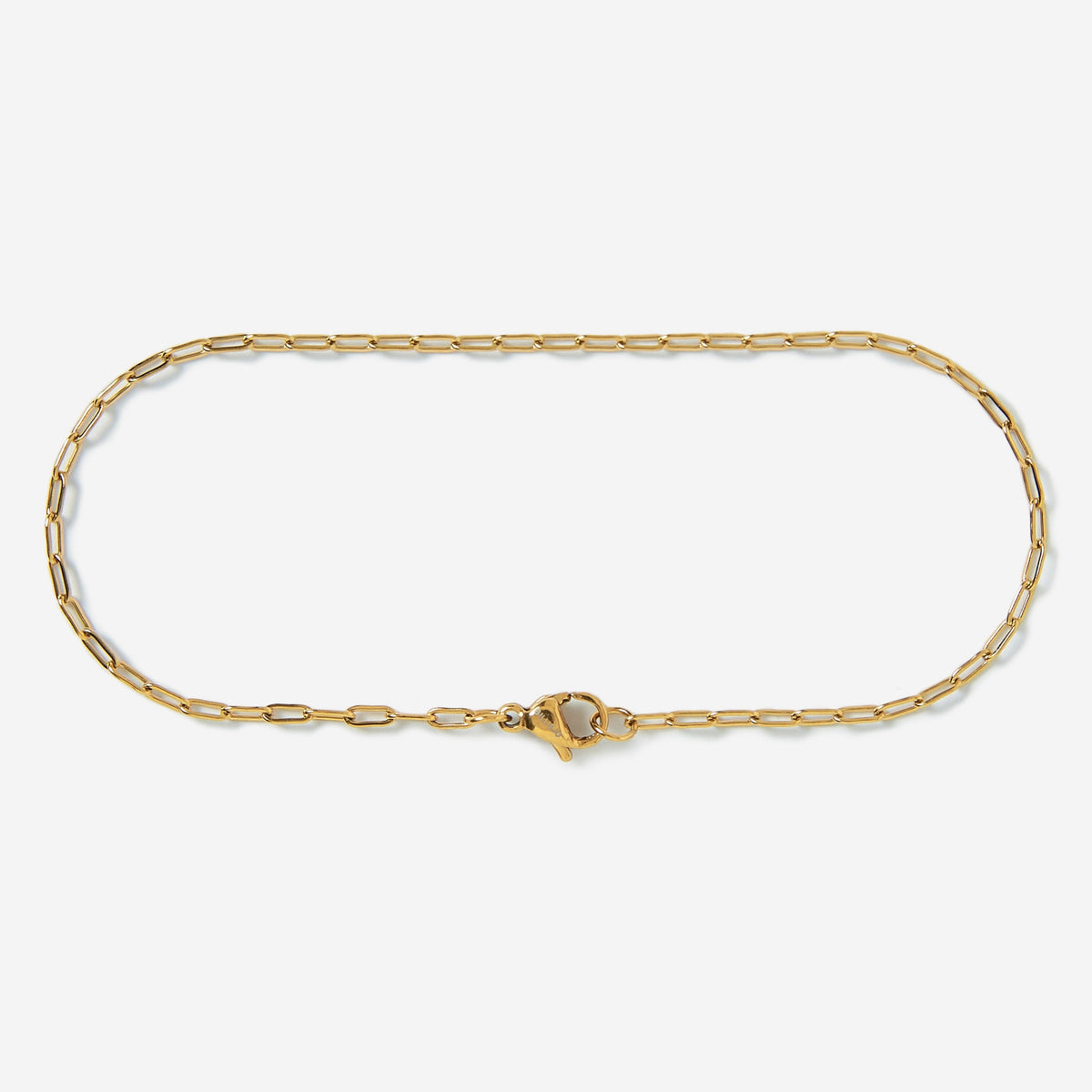 A gold stainless steel men's slim link chain bracelet from Australian jewellery brand Billie Jo, featuring a durable waterproof and sweat proof finish, designed for everyday wear and presented as the perfect gift for him.