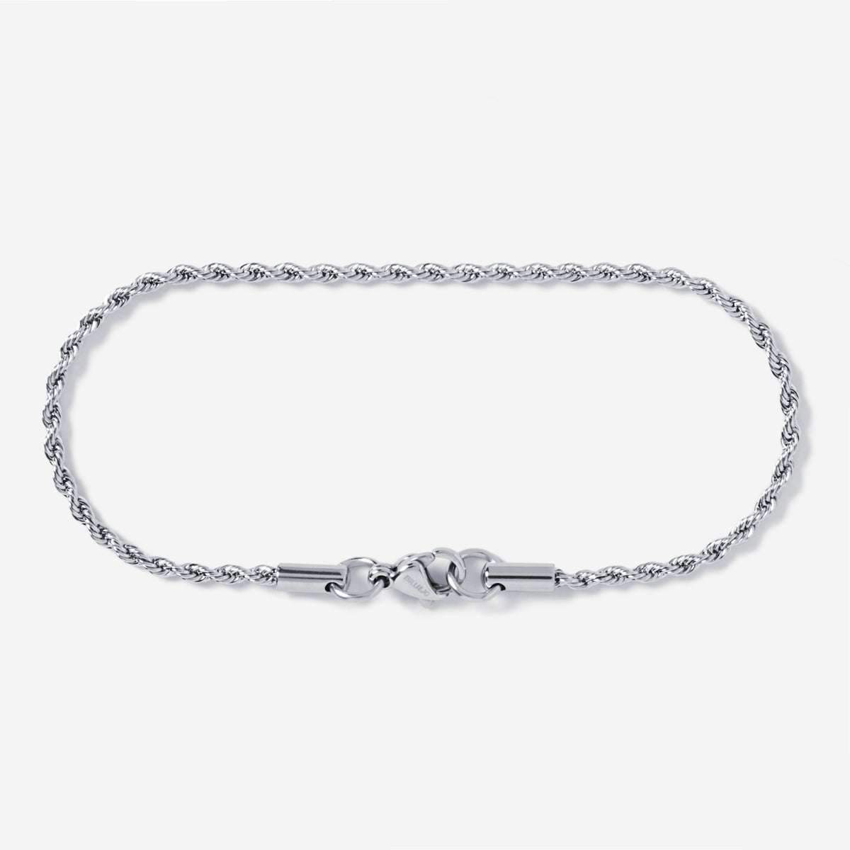 A stainless steel men's rope chain necklace from Australian jewellery brand Billie Jo, featuring a twisted link design in a silver tone finish.