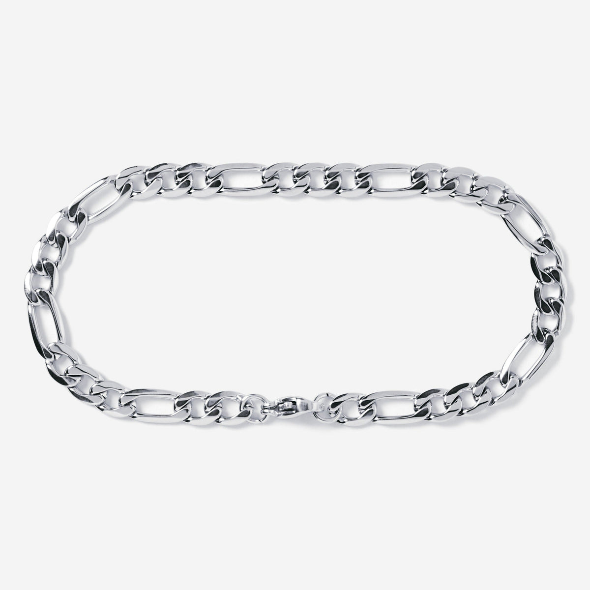 A stainless steel men's figaro chain necklace from Australian jewellery brand Billie Jo, featuring a thick bold alternating link design in a polished silver tone finish, perfect for everyday wear.