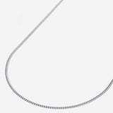 A silver stainless steel men's slim curb chain necklace from Australian jewellery brand Billie Jo, the perfect waterproof and sweat proof everyday bracelet and an ideal gift for men who love low maintenance jewellery