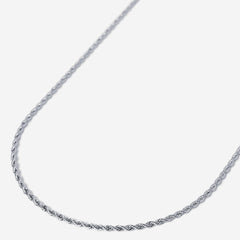 A stainless steel men's rope chain necklace from Australian jewellery brand Billie Jo, featuring a twisted link design in a silver tone finish.