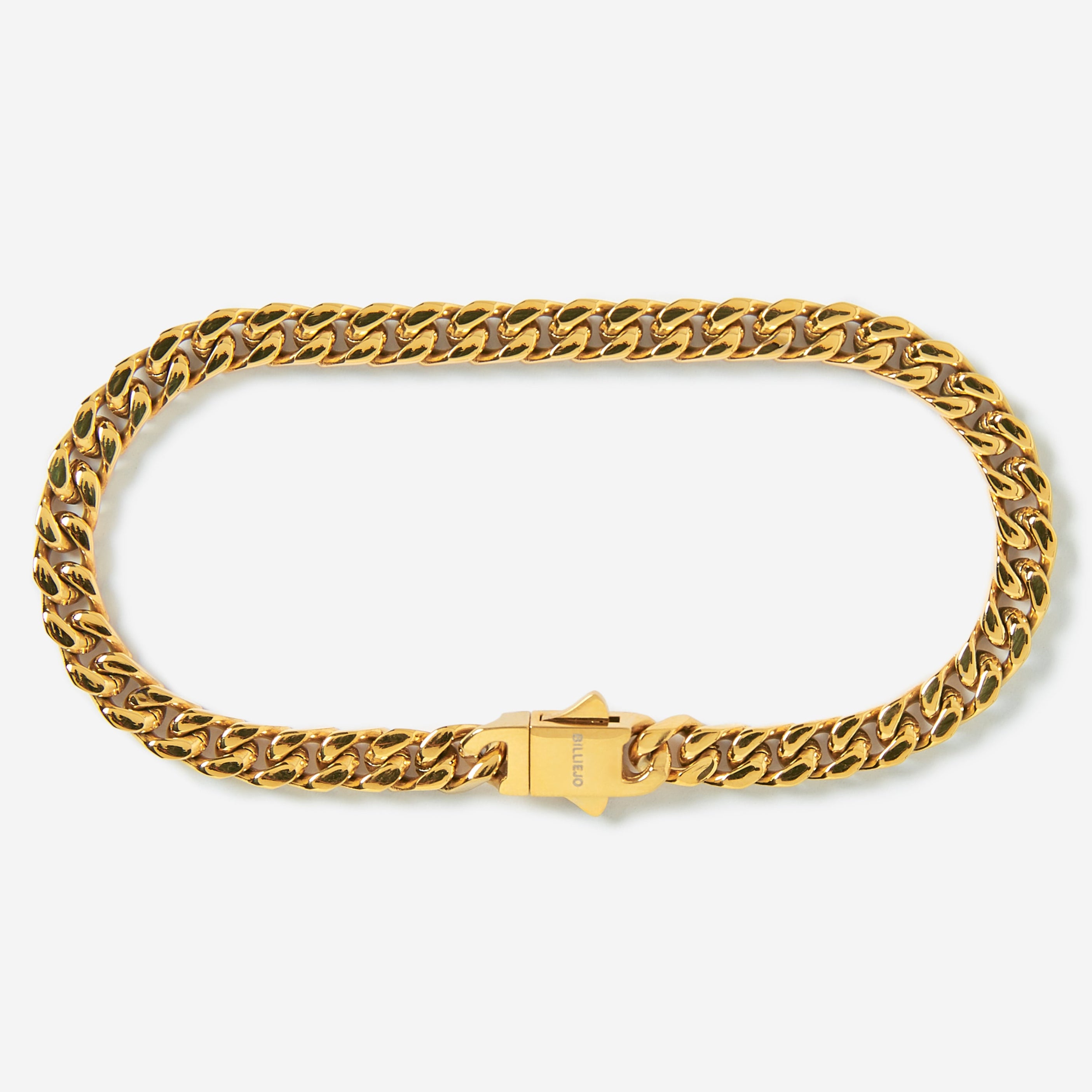 A gold stainless steel men's thick bracelet from Australian jewellery brand Billie Jo, featuring a casual everyday style with a secure clasp.