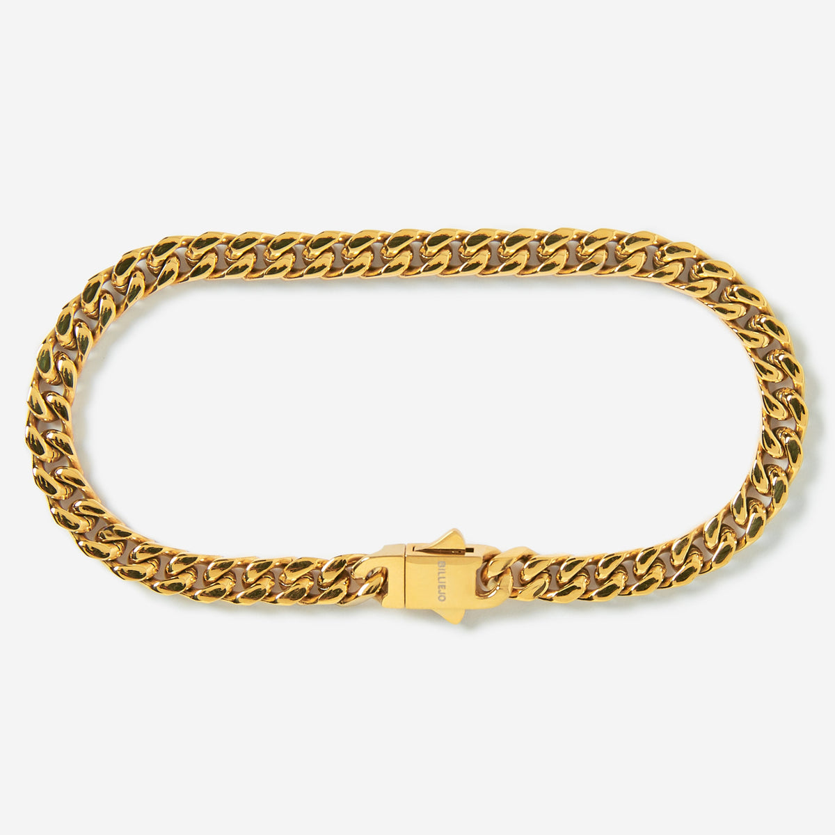 A gold stainless steel men's thick bracelet from Australian jewellery brand Billie Jo, featuring a casual everyday style with a secure clasp.