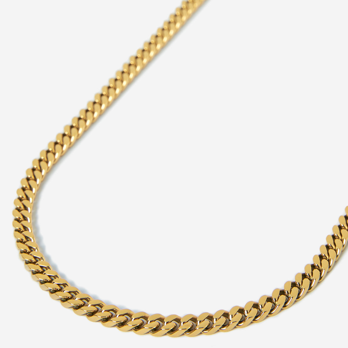 A stainless steel men's chain necklace from Australian jewellery brand Billie Jo, featuring a slim gold chain design
