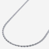 A stainless steel men's rope chain necklace from Australian jewellery brand Billie Jo, featuring a twisted link design in a silver tone finish.