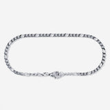 A stainless steel men's slim  figaro chain bracelet from Australian jewellery brand Billie Jo, featuring a thick bold alternating link design in a polished silver tone finish, perfect for everyday wear.