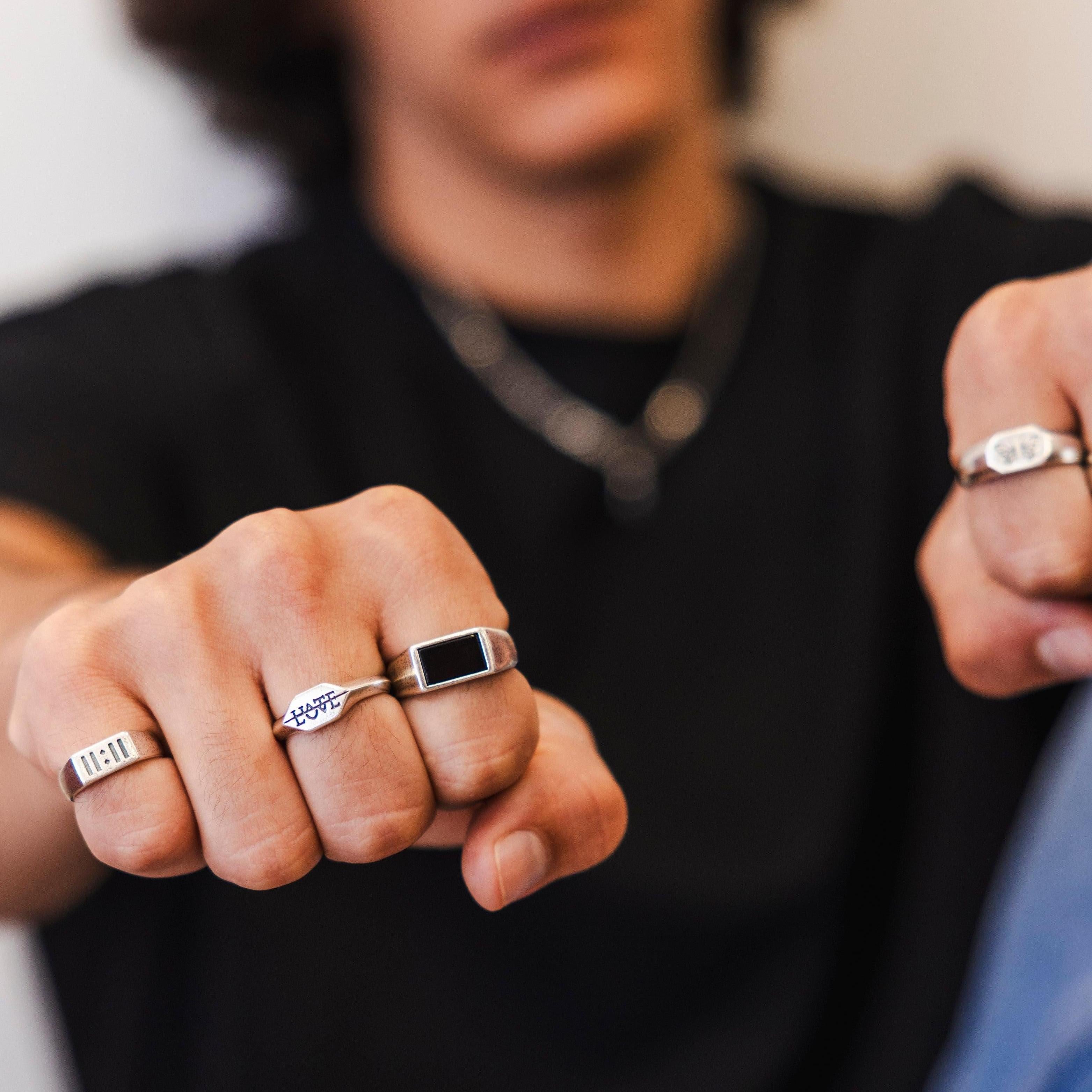 Onyx Ring | Mens Sterling Silver Ring– Billie Jo