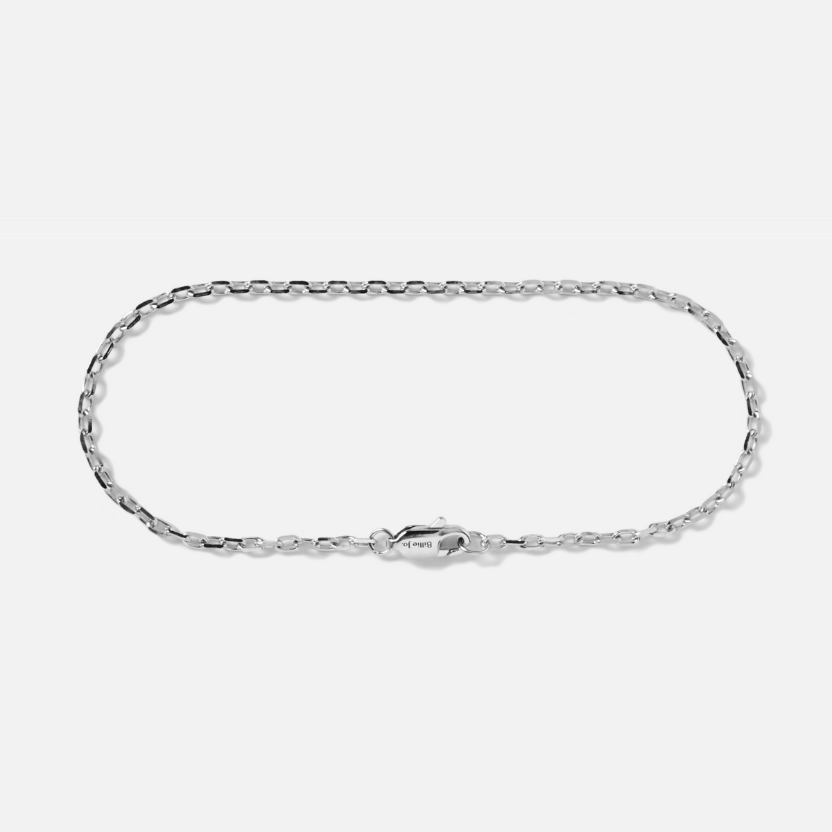 The Billie Jo Slim Batch Bracelet in 925 sterling silver, a classic men's chain bracelet with a secure lobster clasp, presented on a crisp white background.
