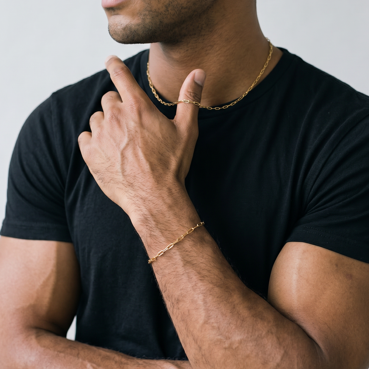 Stainless steel slim link necklace - sweat proof, water proof, perfect for everyday wear and gifting