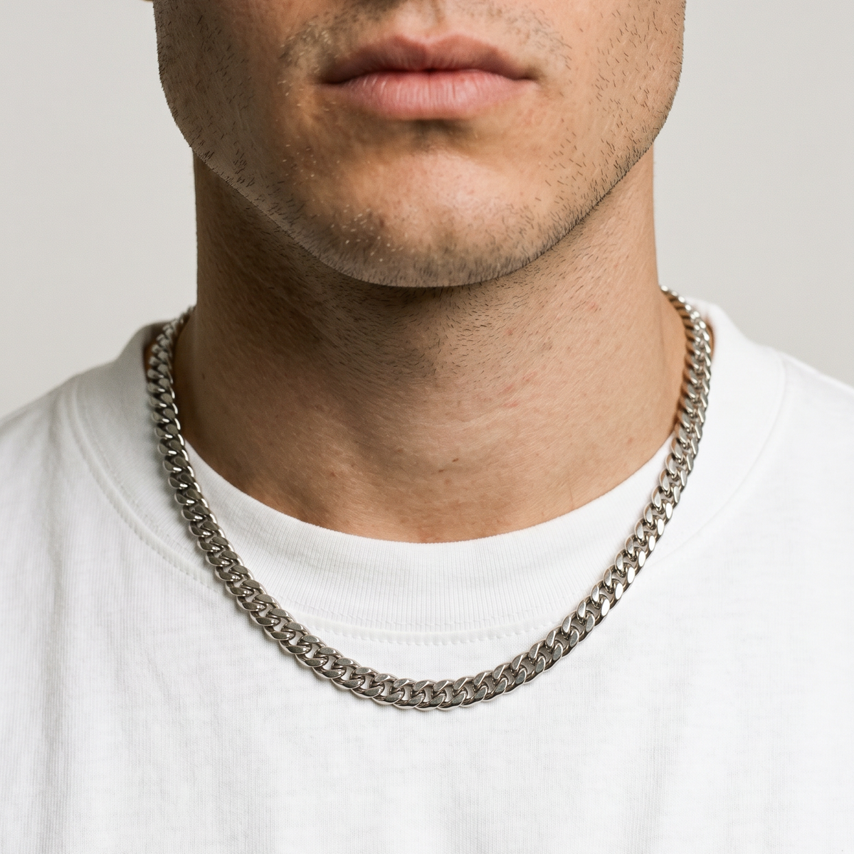 A stainless steel men's thick necklace from Australian jewellery brand Billie Jo, featuring a casual everyday style with a secure clasp.