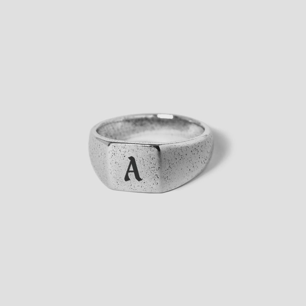 Initial Monument Ring engraving letters A to Z